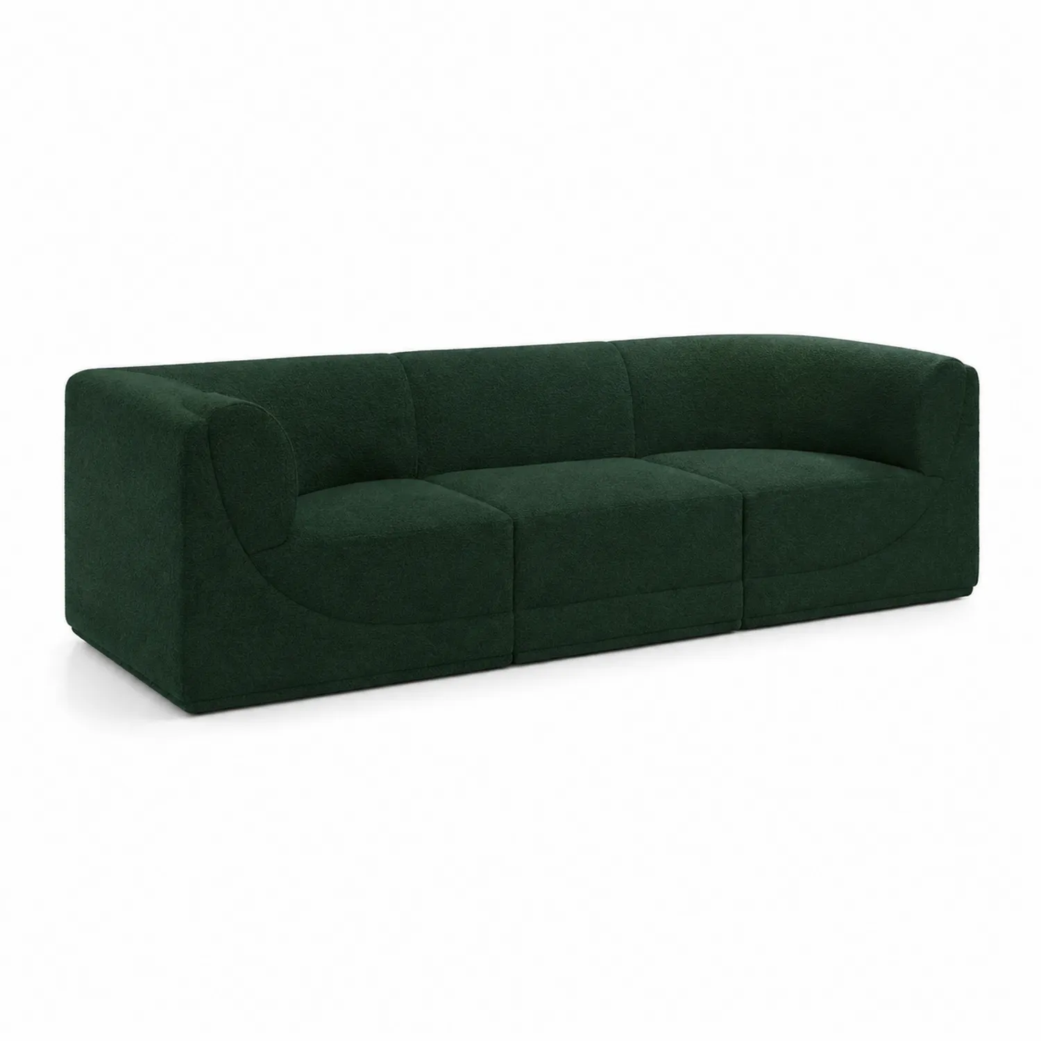 Sofa modułowa 3-osobowa z tkaniny zielony