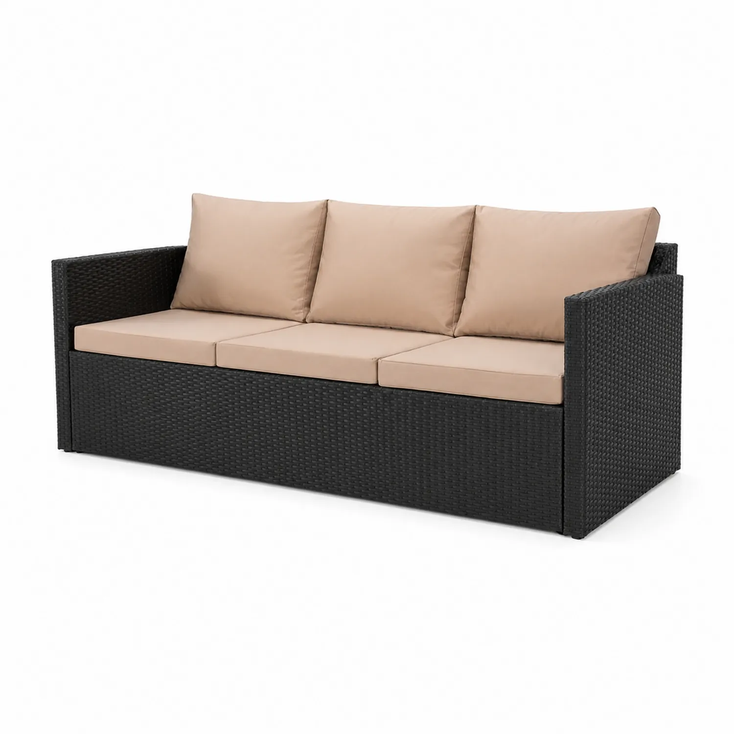 Sofa ogrodowa rattanowa PE z poduszkami
