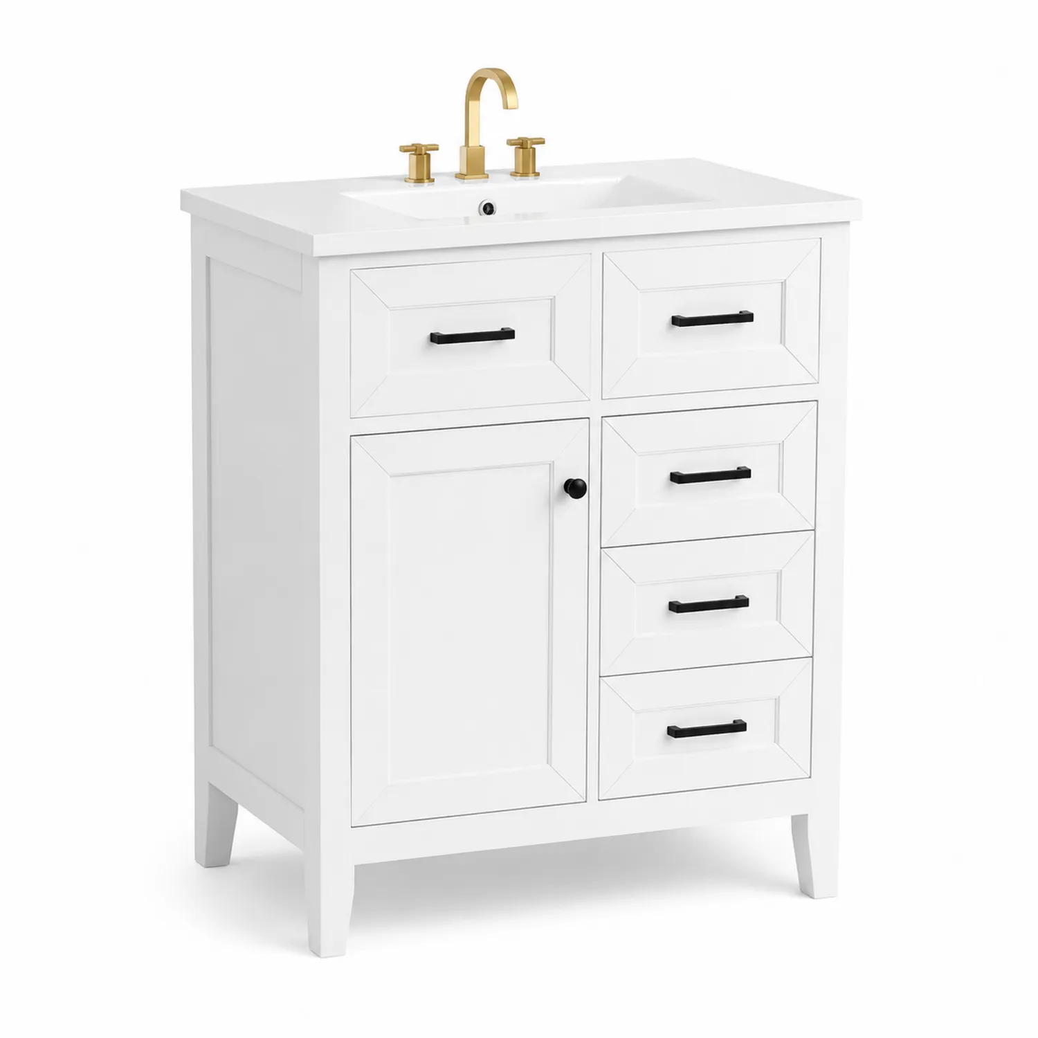 Szafka łazienkowa pod umywalkę z MDF 80x45x85 cm Biała