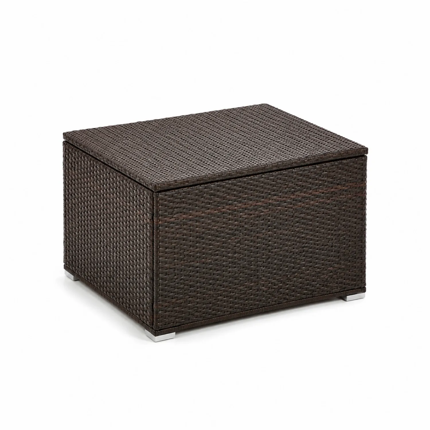 Prostokątny stolik kawowy z technorattanu 60x45x35 cm Brązowy