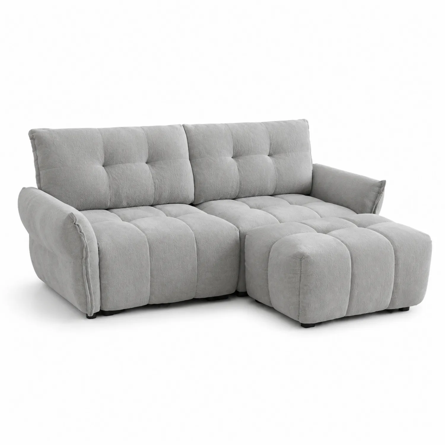 Ecksofa Stoff L-Form 230x150 cm Hellgrau