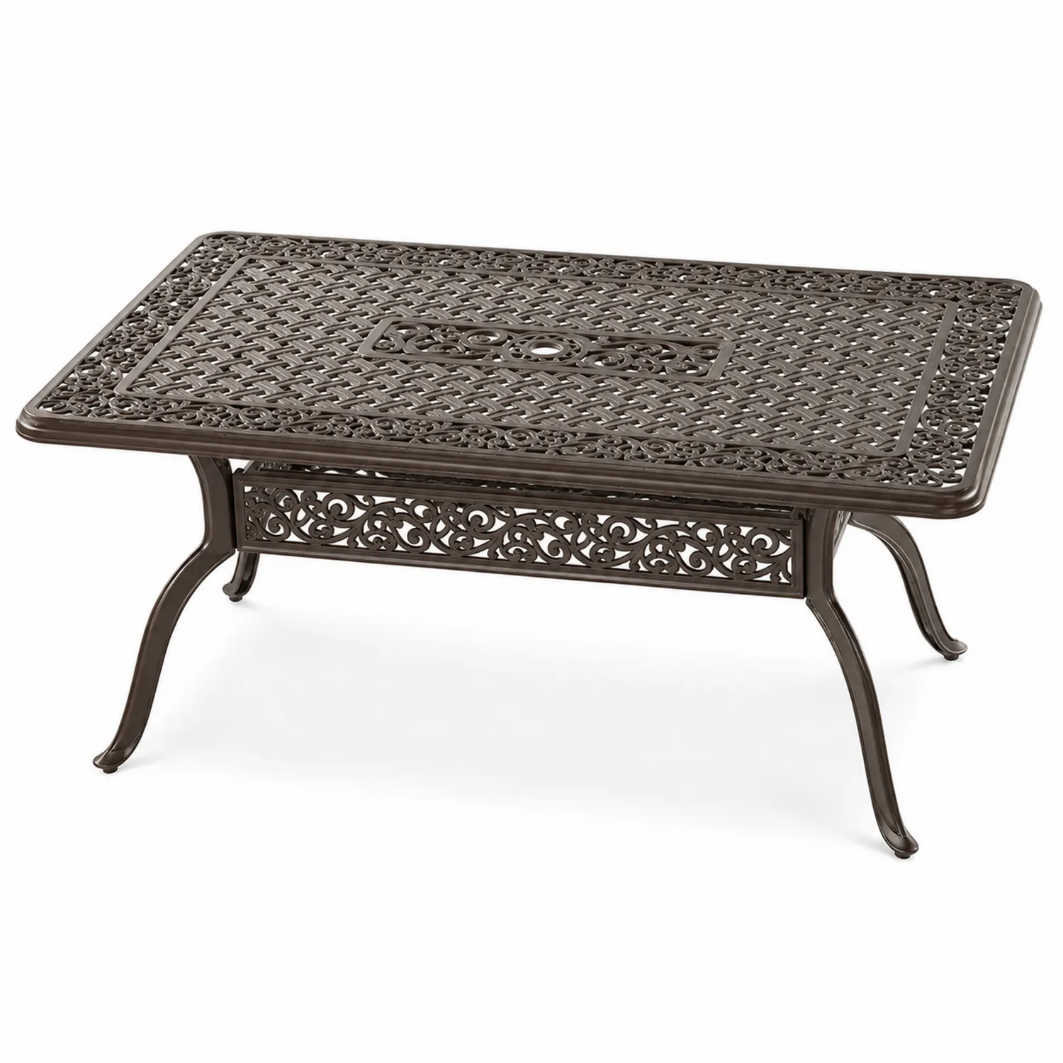 Rechteckiger Aluminium-Gartentisch Bronze 120cm x 60cm