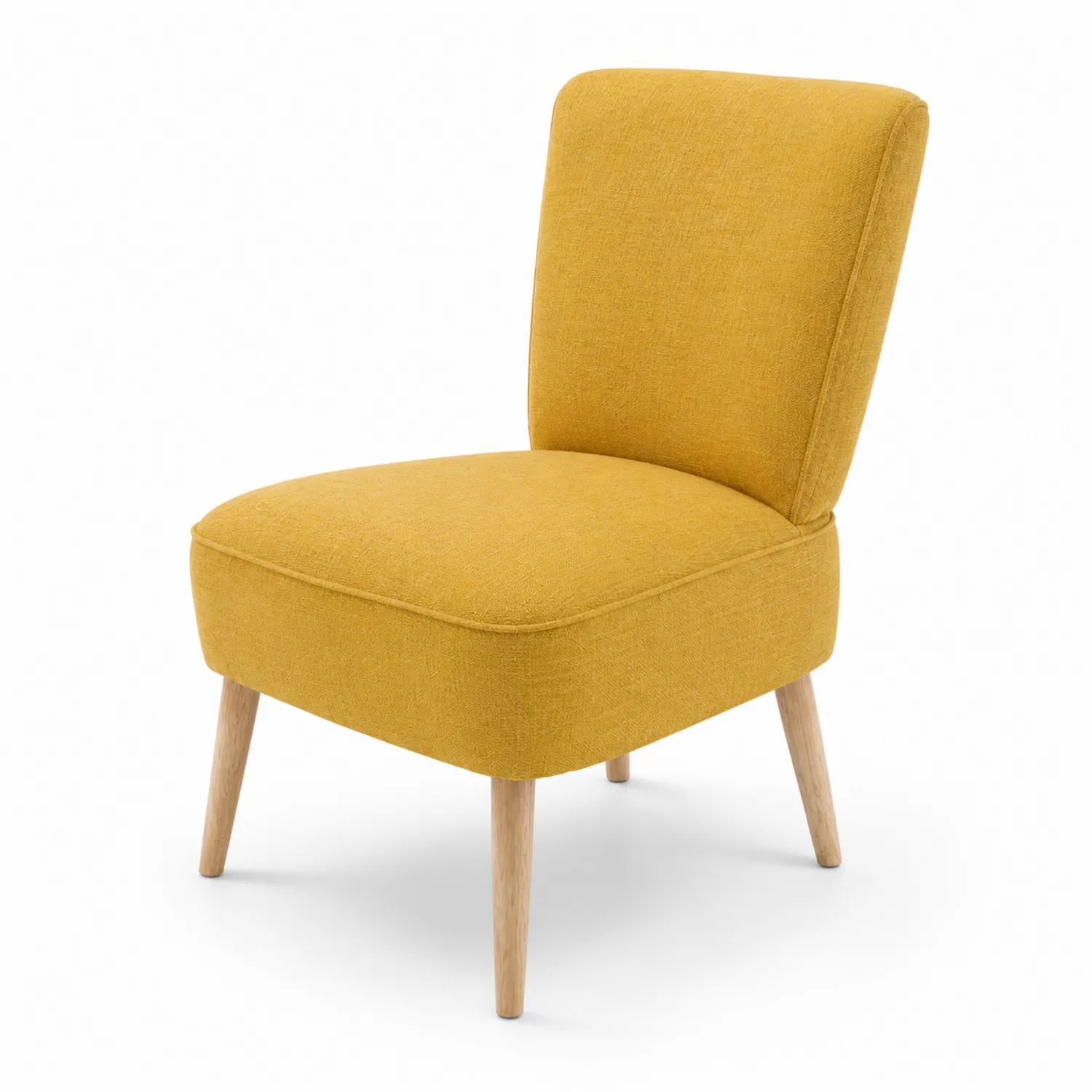 Stoffsessel mit Eichenbeinen Gelb