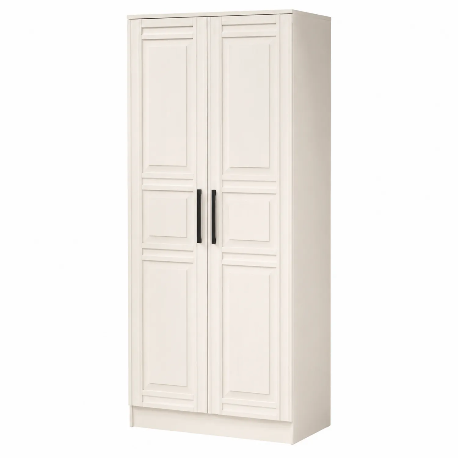 Kleiderschrank Holz mit 2 Türen Weiß 180 cm