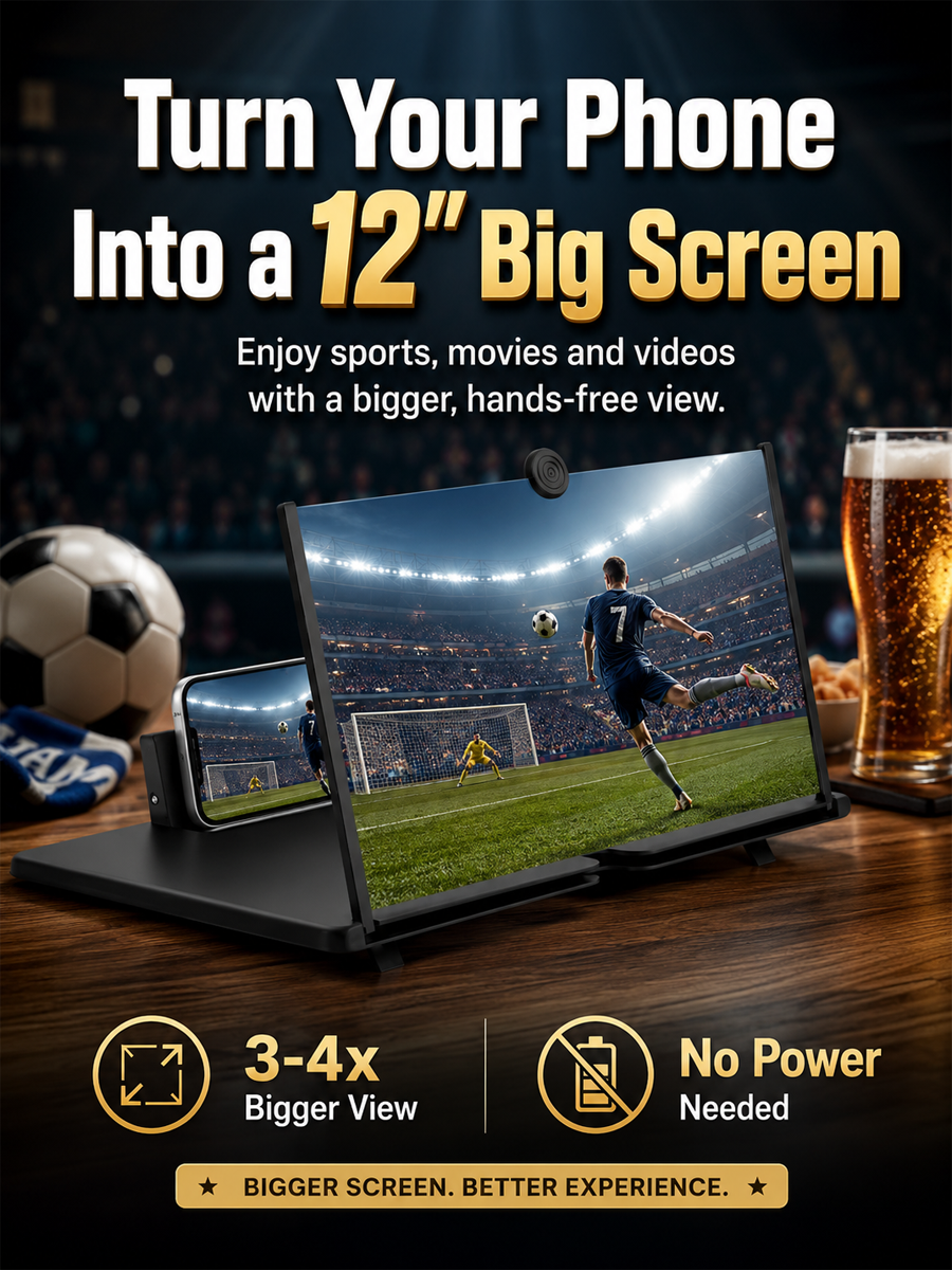 HD Large Screen Phone Magnifier | Foldable Anti-Blue Light Mobile Screen Amplifier for All Smartphones