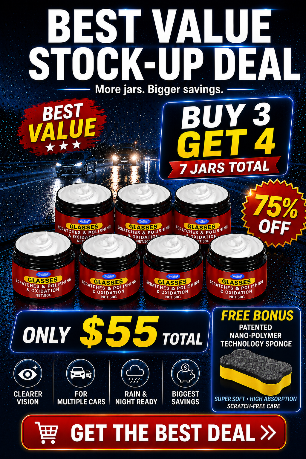 Buy 2 Get 3 Free🚗 Scratch Repair Wax | 10s Fix | 50% Off | Professional Formula | DIY Wax 🛡️