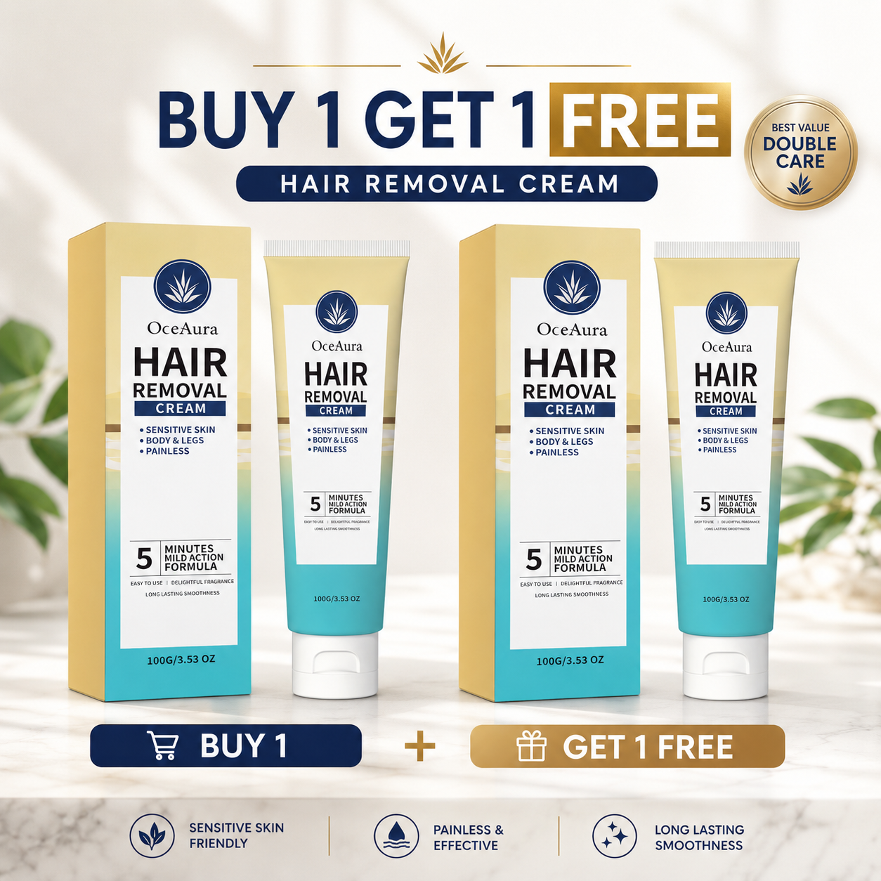 Free shipping✨ Gentle hair removal cream | Visible results in 4 minutes | Painless experience | Delicate fragrance scent | No razor burns ✨