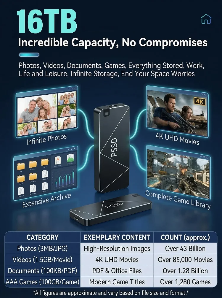 Ultra High Speed Stable Portable Mini Hard Drive | Large Capacity External Storage