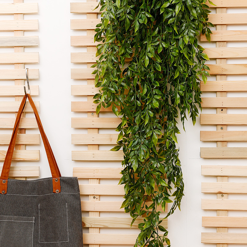 "Wealthy Grass" Artificial Rattan Wall Hanging, Plastic Green Rattan, Artificial Green Plants, Furniture and Wall Decoration