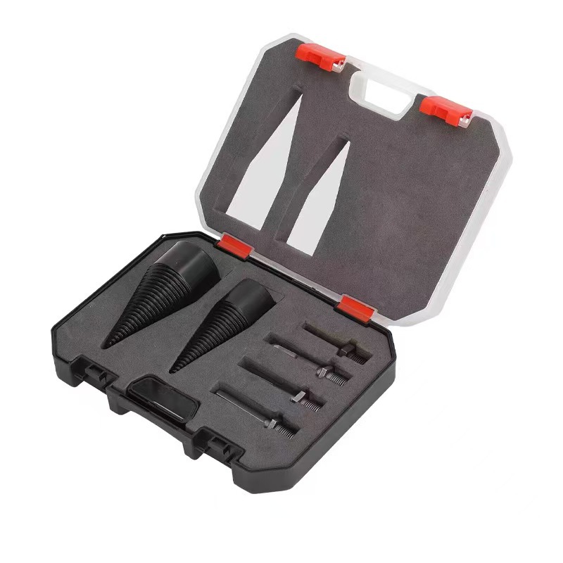 🪓 Titanium Wood Splitter | 6-Piece Drill Bit Set | Titanium Coated | Safe Axe Alternative | Protect Your Back⚡