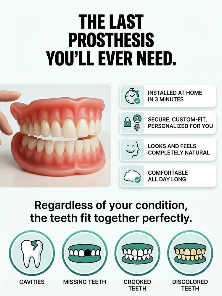 【💯Awarded the highest food-grade safety certification!💯】🔥High-quality denture set🔥👍Buy one get one free, 98.9% positive reviews, 99% repurchase rate!👍