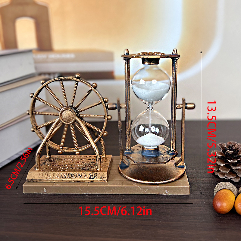 I0332 Creative Student Gift: Retro Ferris Wheel Hourglass Ornament, Home Decor Craft