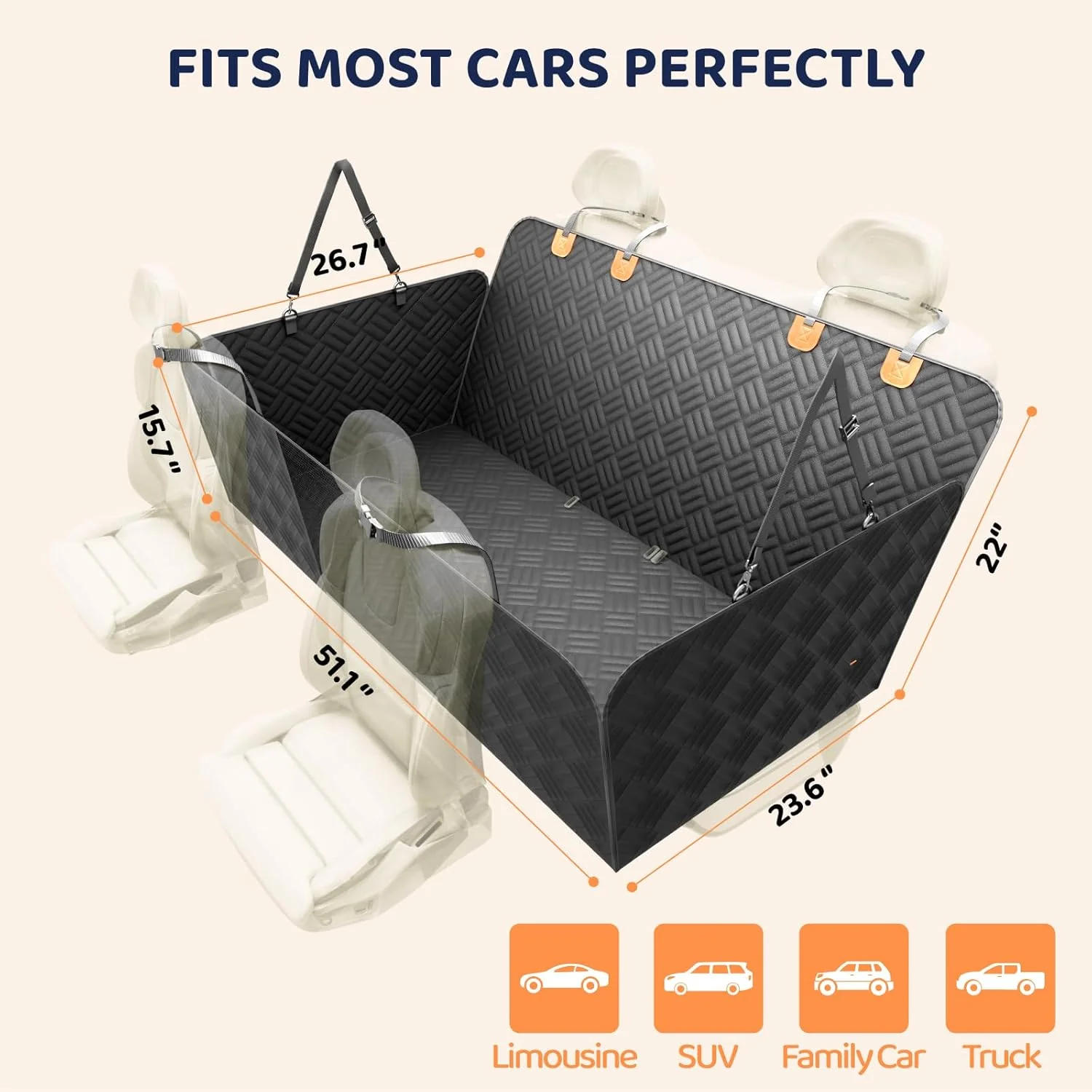 Rider™2.0🐾Hard-Bottom Seat Protector for Big Dogs