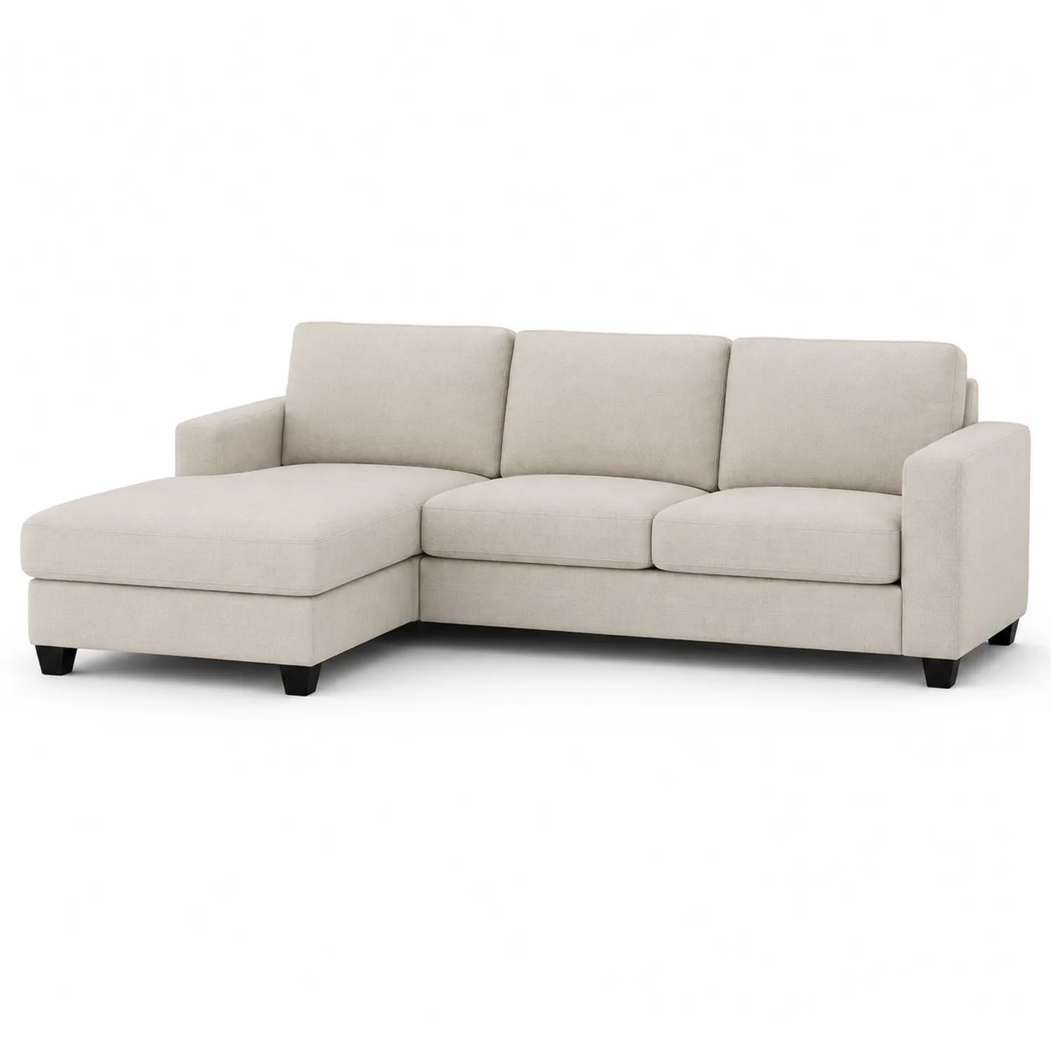 Sofa narożna tkaninowa w kształcie L, kremowy