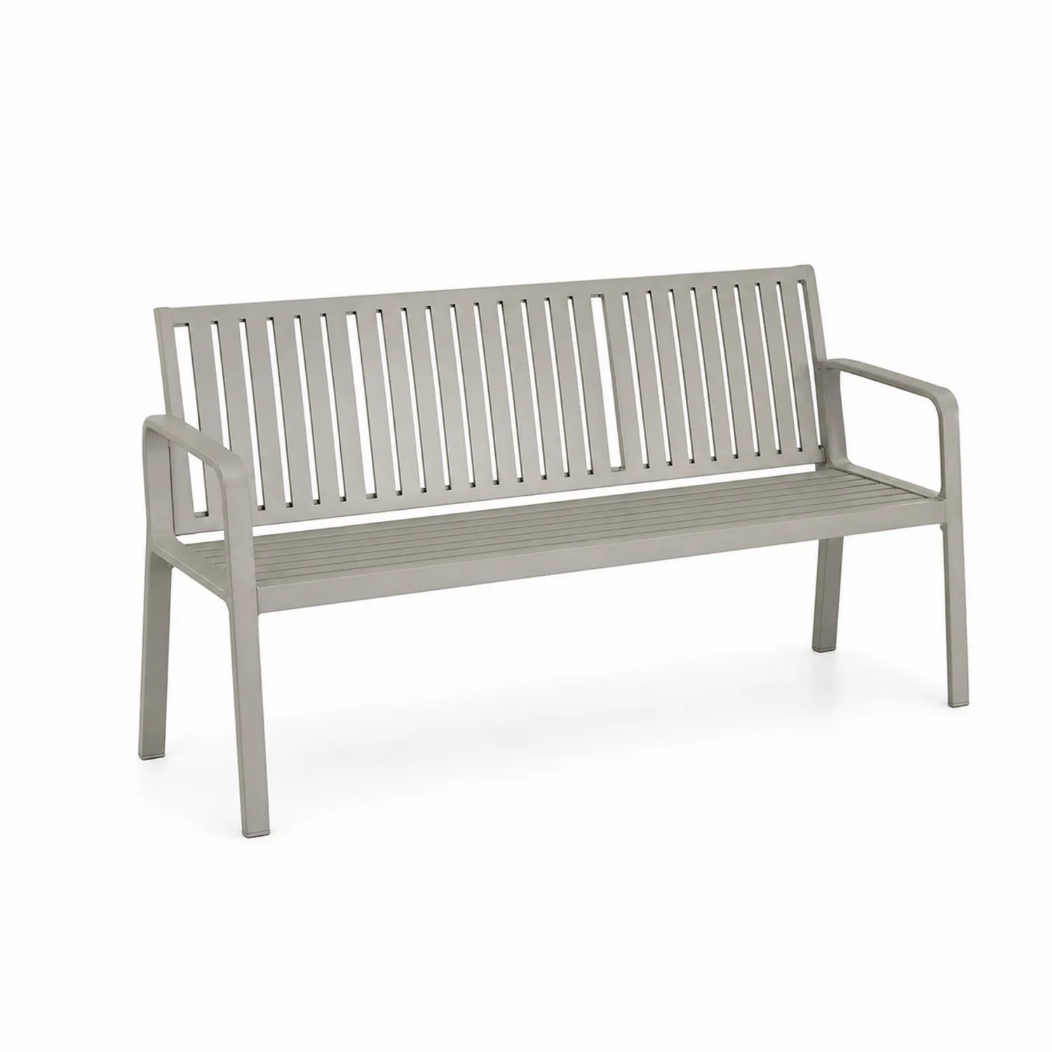Metalowa ławka ogrodowa z oparciem 150 cm Szary