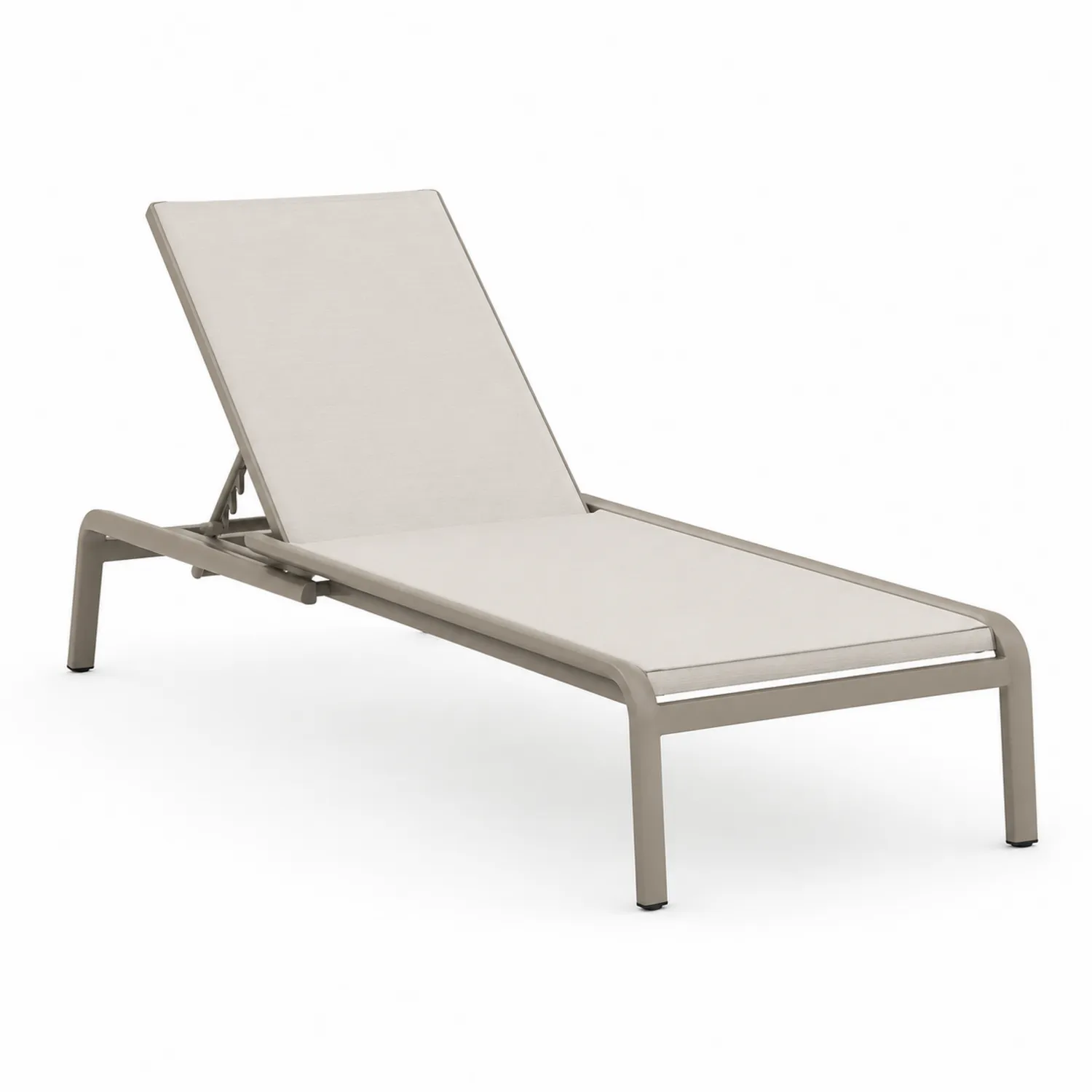 Leżak ogrodowy aluminiowy z tkaniną syntetyczną 200cm x 65cm Beżowy