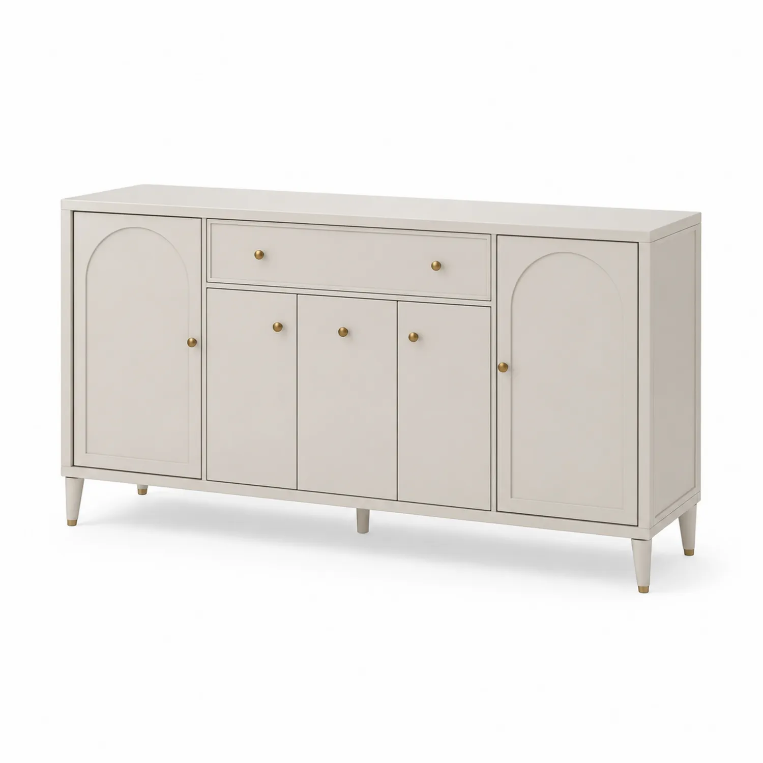 Komoda kredensowa drewniana 120x40x85 cm Beżowa