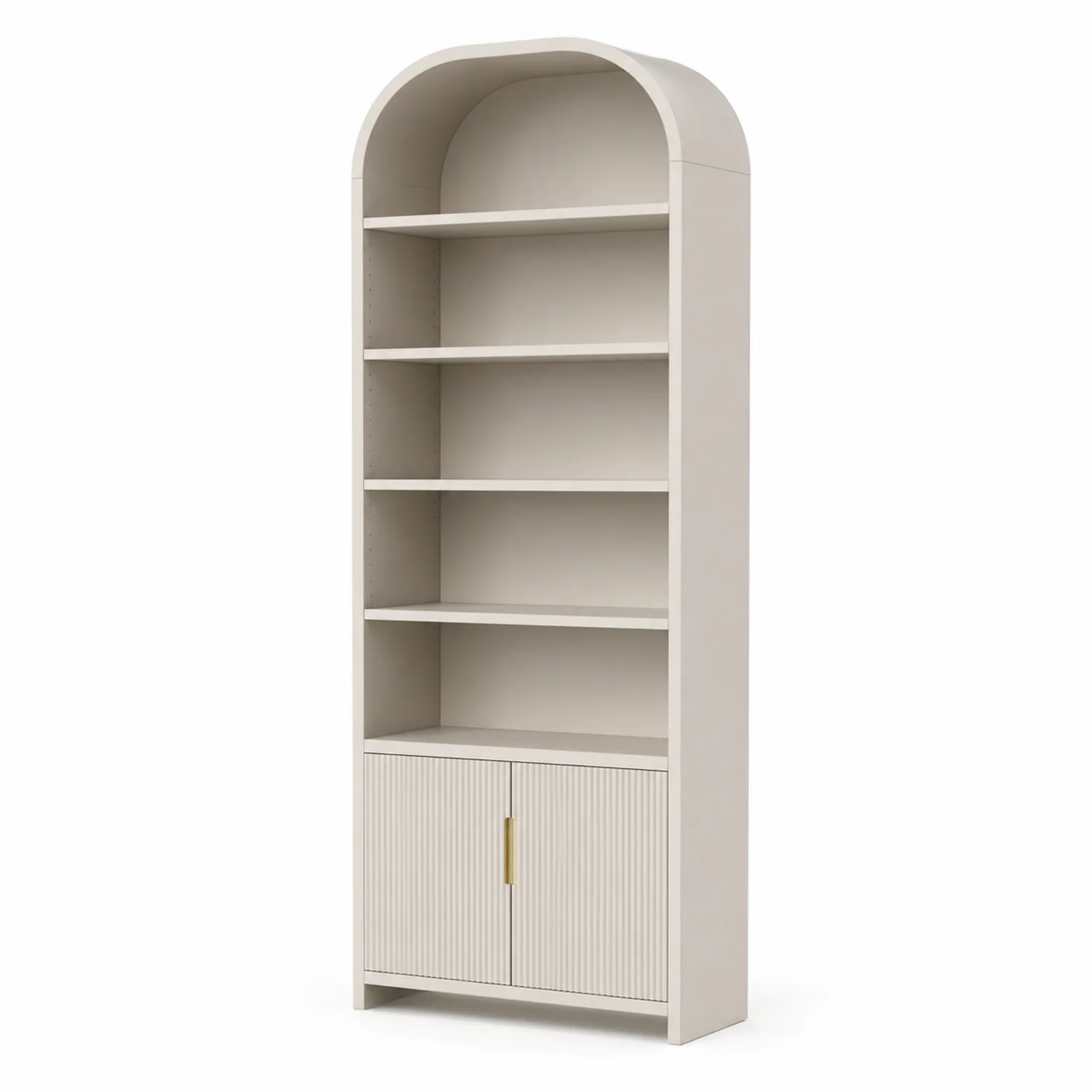 Regał na książki z płyt MDF beżowy z drzwiami 200x80x30 cm