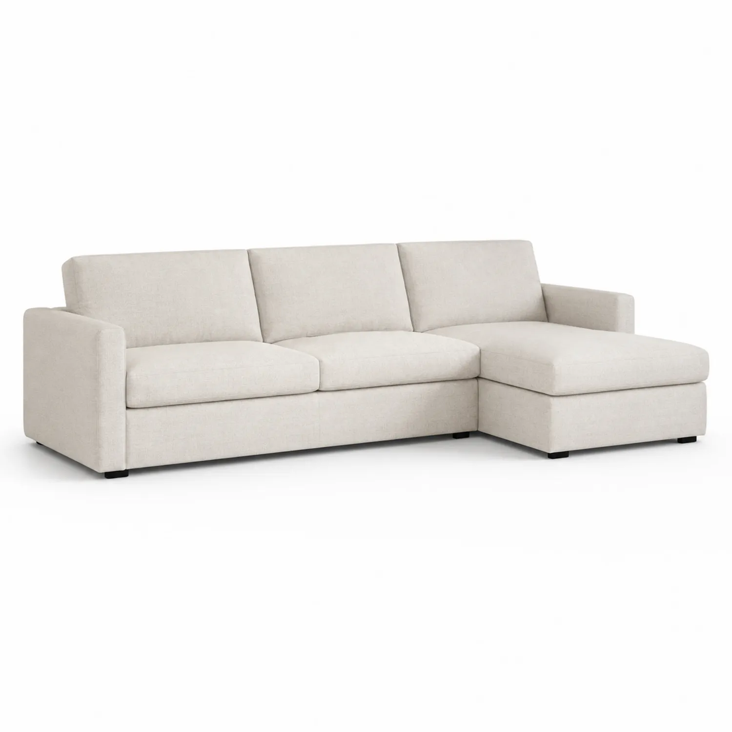 Sofa narożna materiałowa L 275x150x90 cm Beżowa