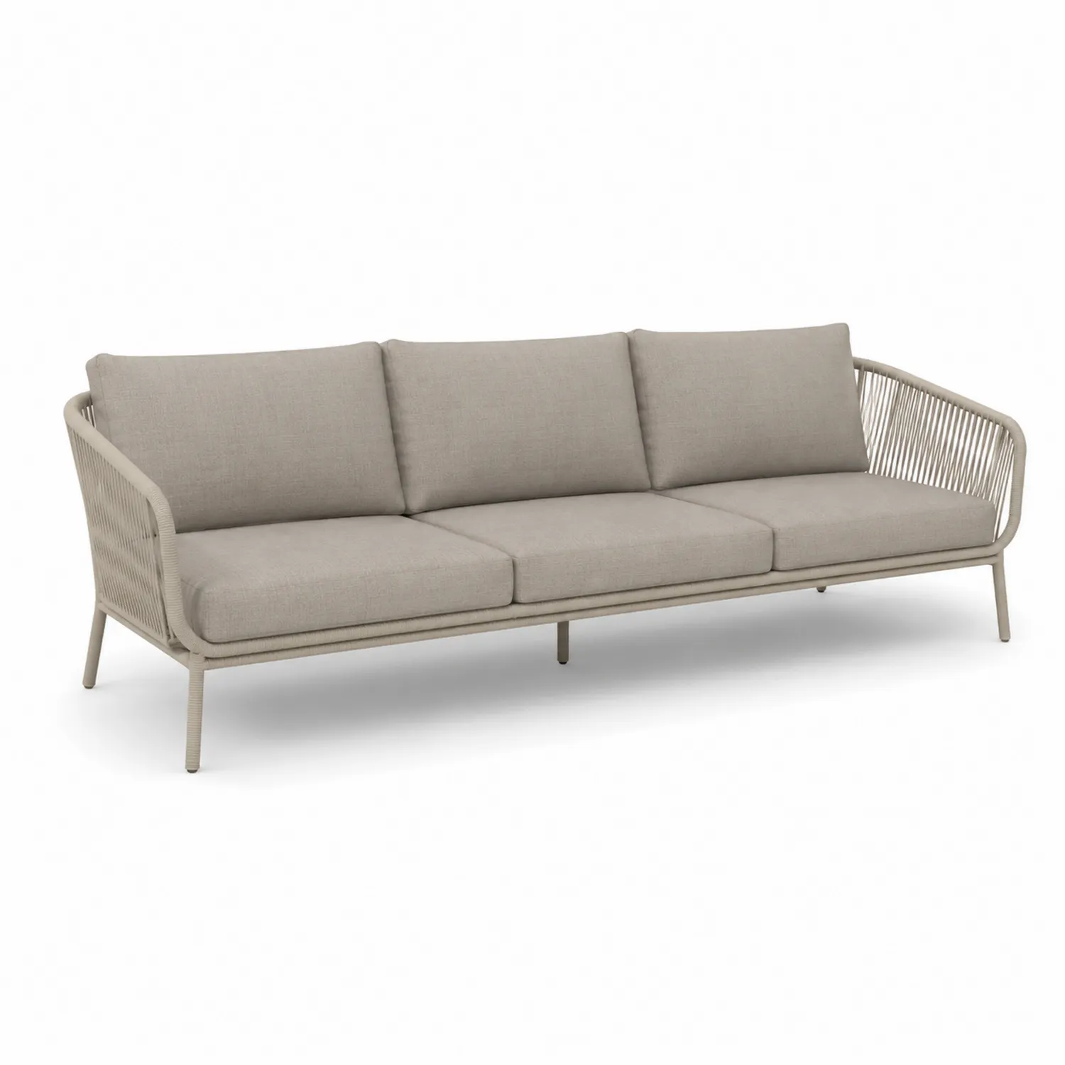 Sofa ogrodowa trzyosobowa aluminiowa beżowa 220cm
