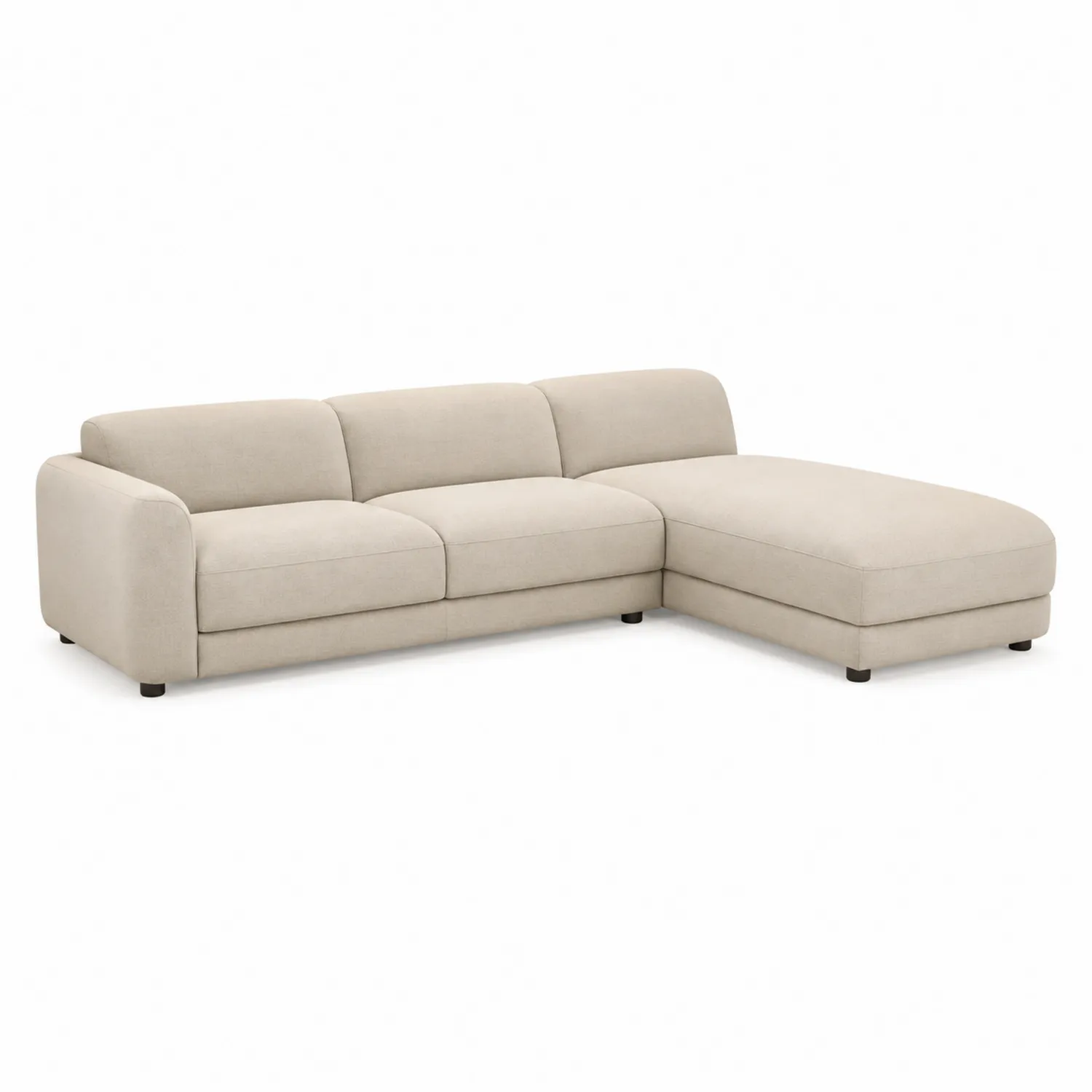 Sofa narożna materiałowa typu L beżowa 250 x 150 x 85 cm
