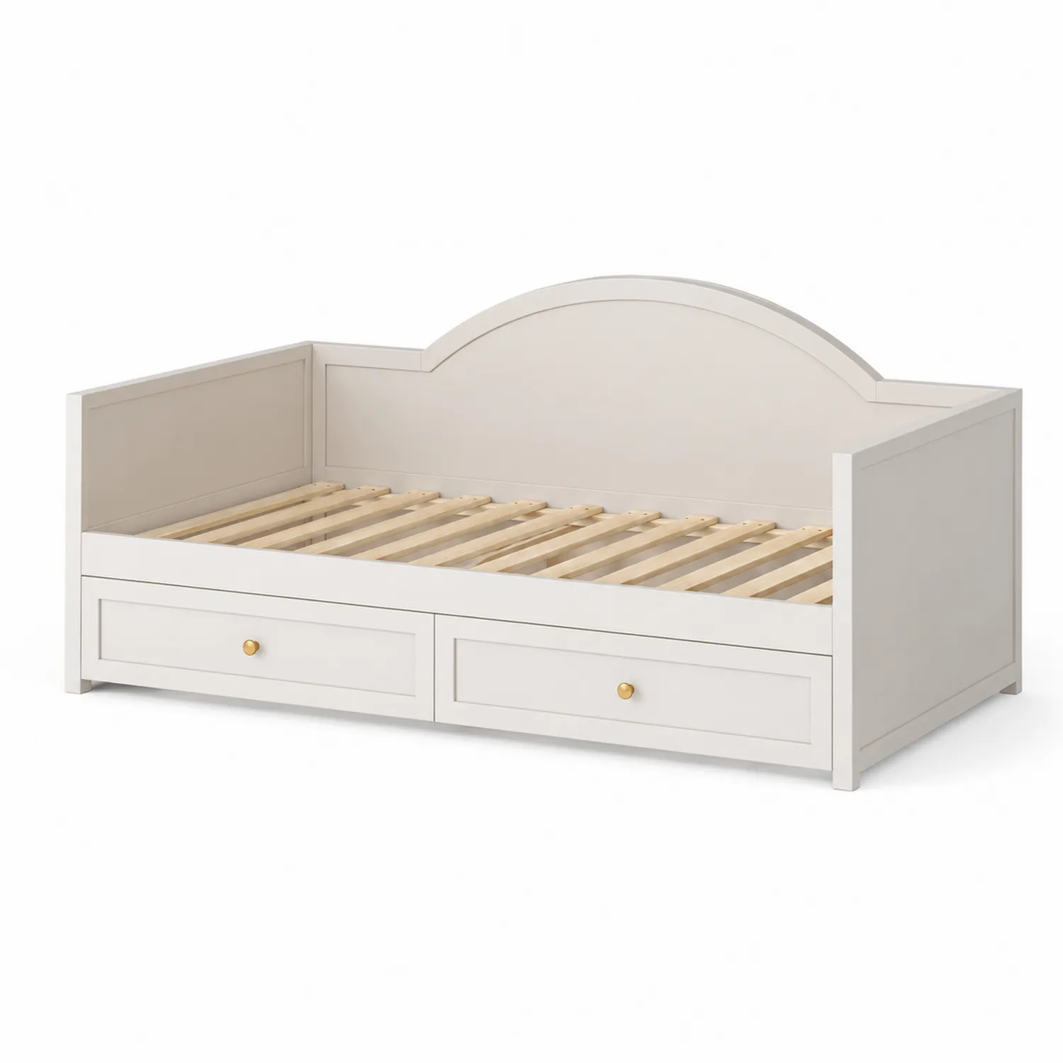 Łóżko dzienne z drewna i MDF z szufladami Białe 200x90 cm