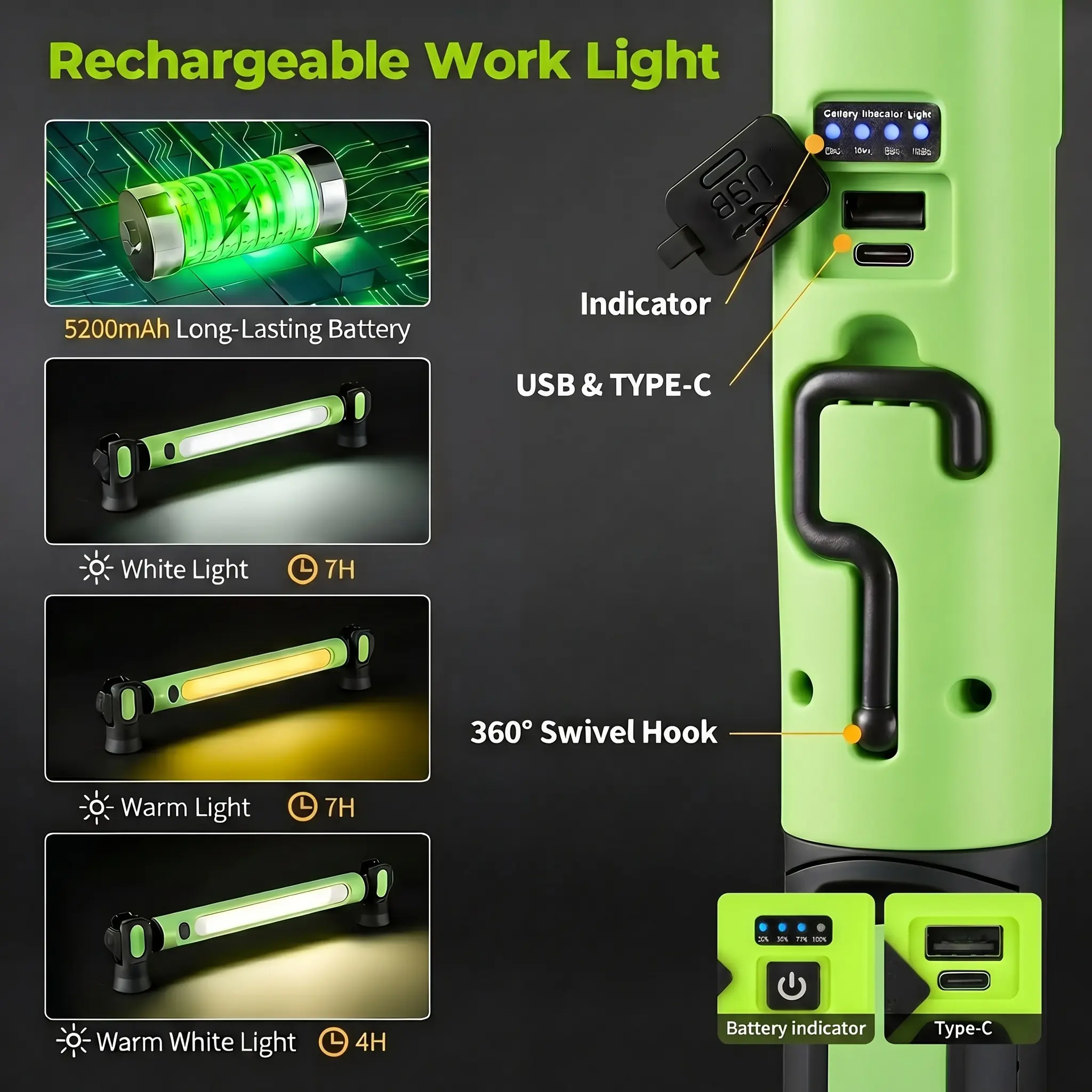 Professional Mechanic Work Light - Hands-Free Under Hood Auto Repair Lamp