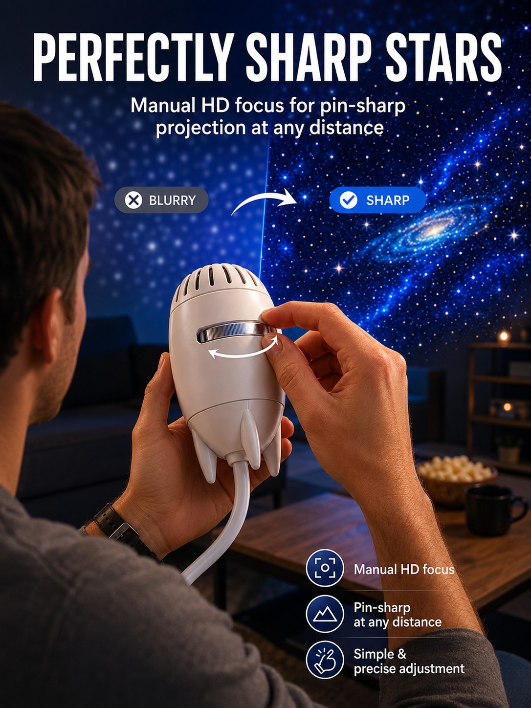 Creative Galaxy Projector⭐In just one second, you can transform your bedroom or car into a 360° dreamlike  Galaxy world🪐