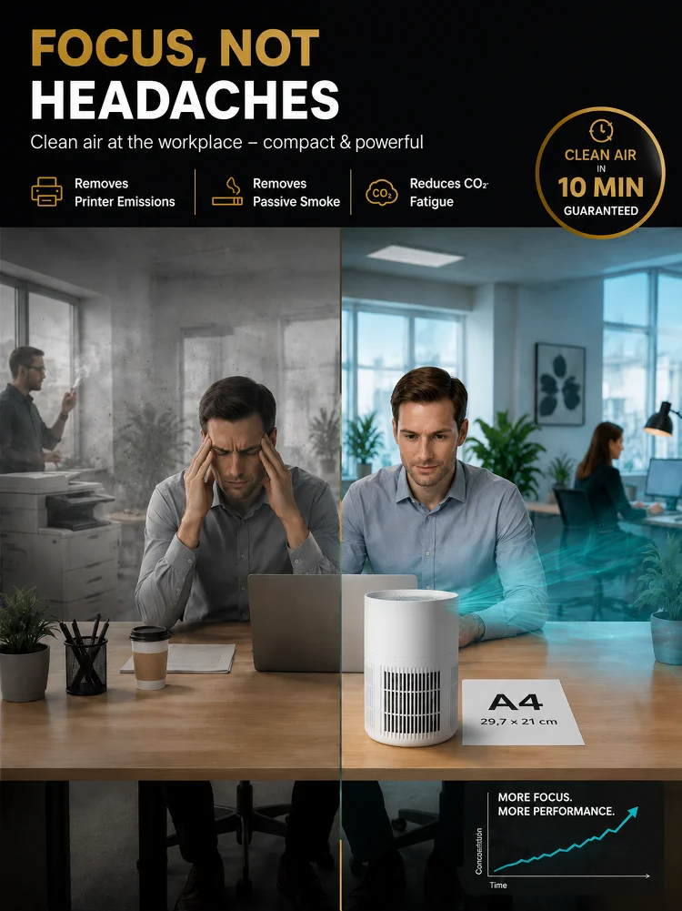 Negative Ion Home Air Purifier for Formaldehyde and Odor Removal | Includes Filter