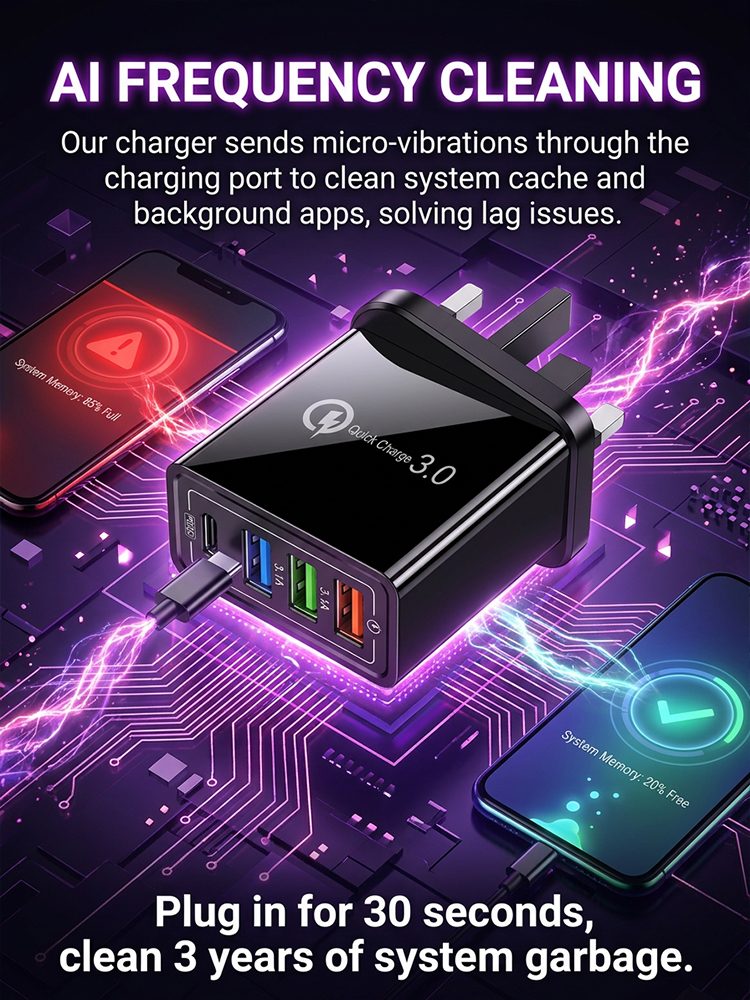 【Improve Your Phone's Battery Life】⚡Four-in-1 Travel Charger🚀 Make your 4-year-old smartphone charge faster than a new one