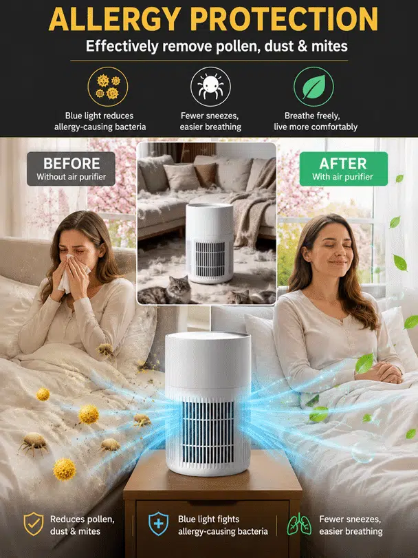 Negative Ion Home Air Purifier for Formaldehyde and Odor Removal | Includes Filter
