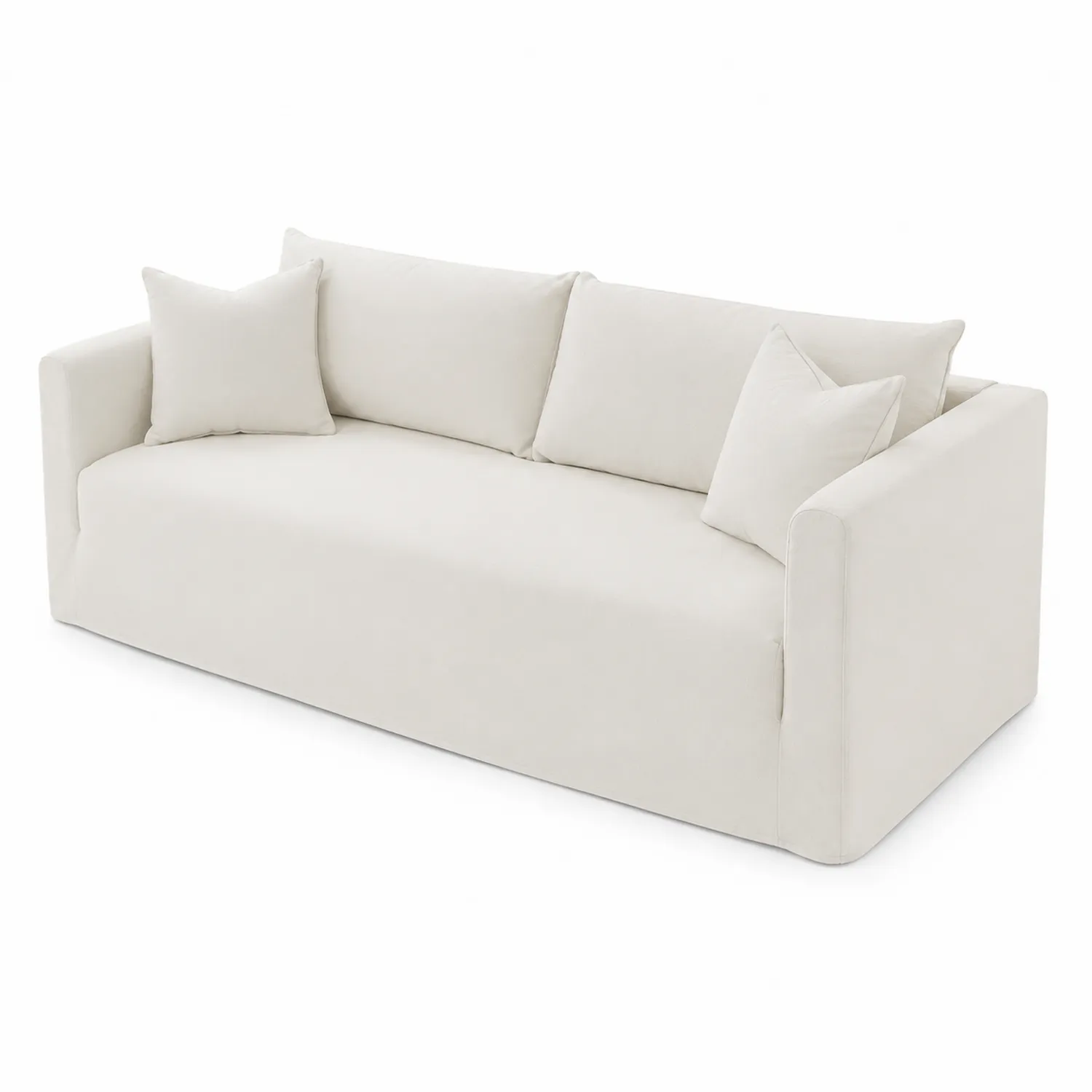 Dreisitzer Sofa Cremeweiß Polyester Polyurethanschaum