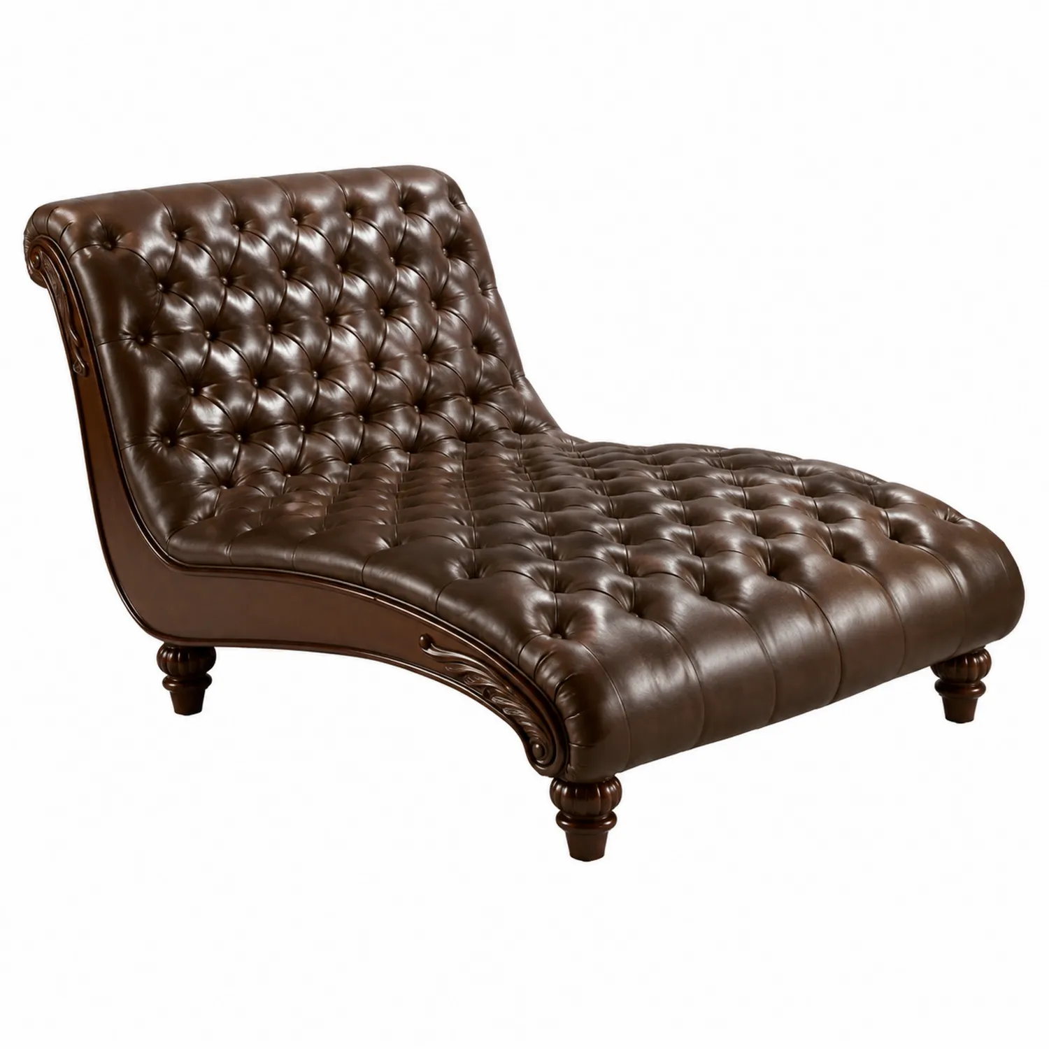 Chaise Longue aus Kunstleder Braun 180 cm