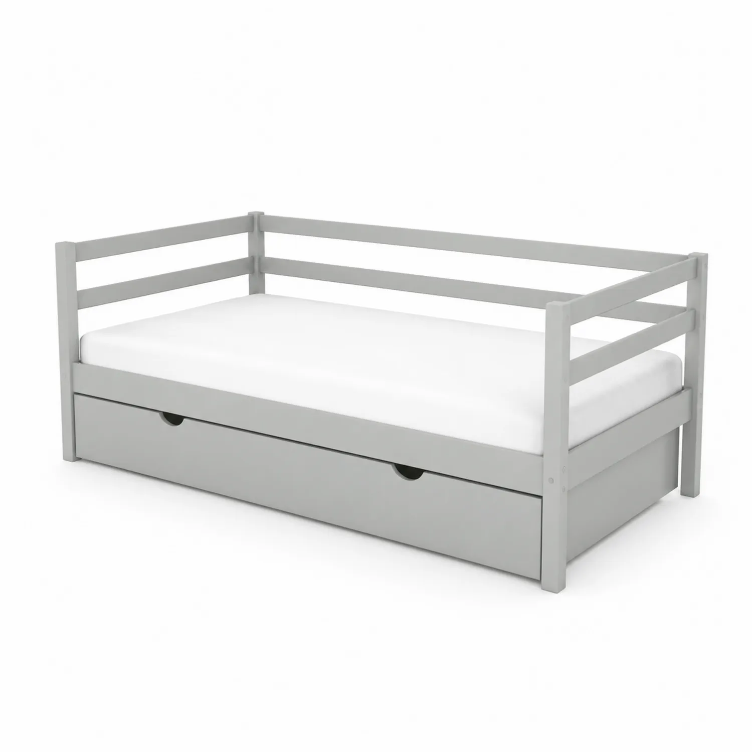 Holz-Tagesbett mit Schublade Grau 200x90 cm