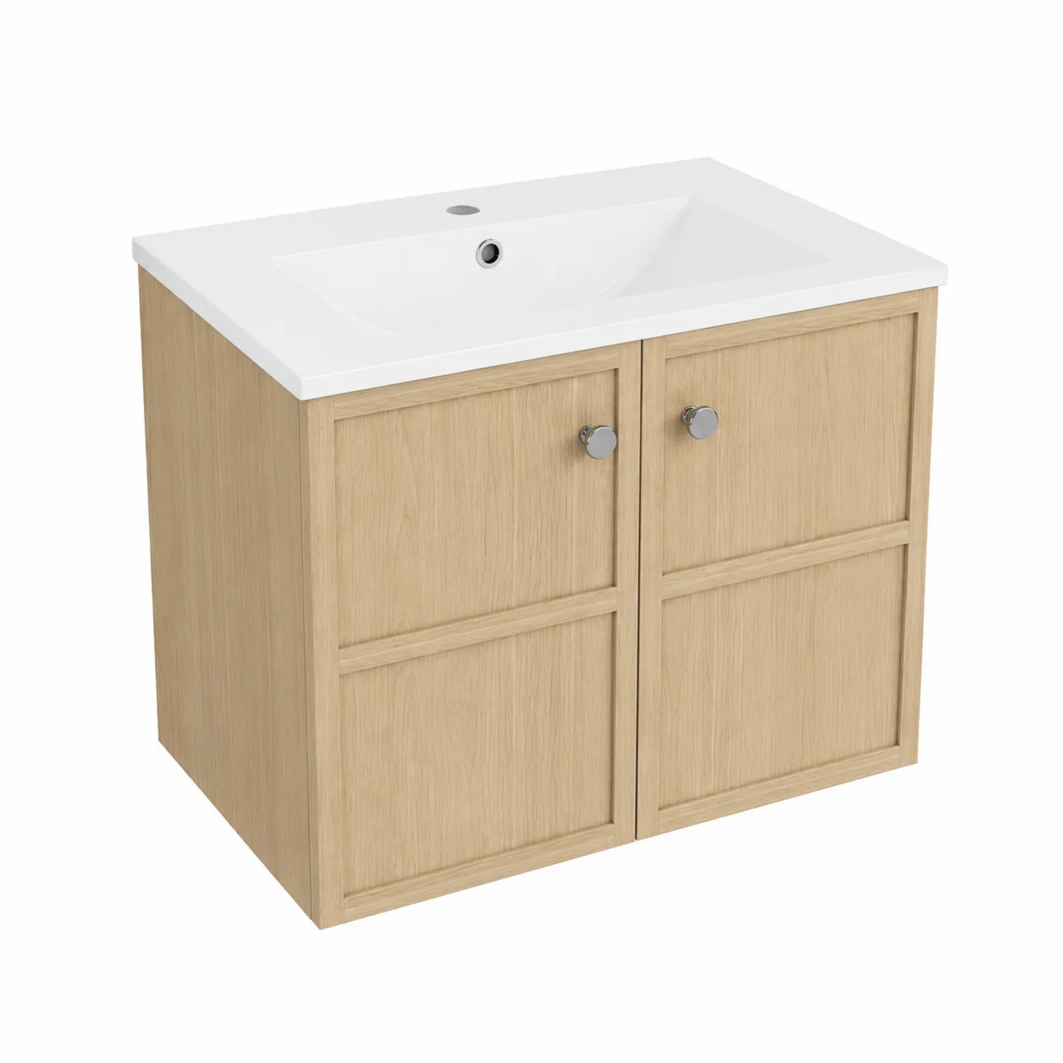 Waschtisch-Set Eiche MDF 80x45x60cm Weiß