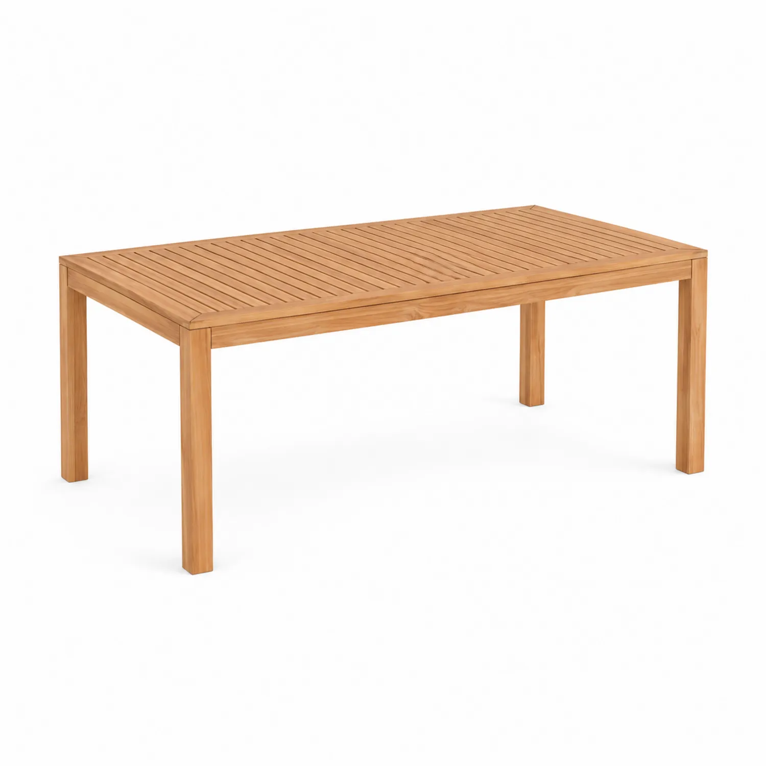 Rechteckiger Teakholz-Esstisch 200x90 cm Natur