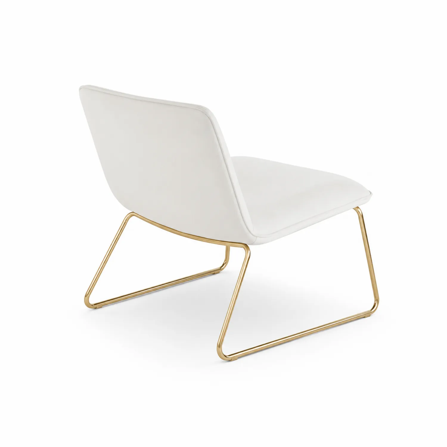 Sessel Kunstleder mit Metallgestell, Weiß