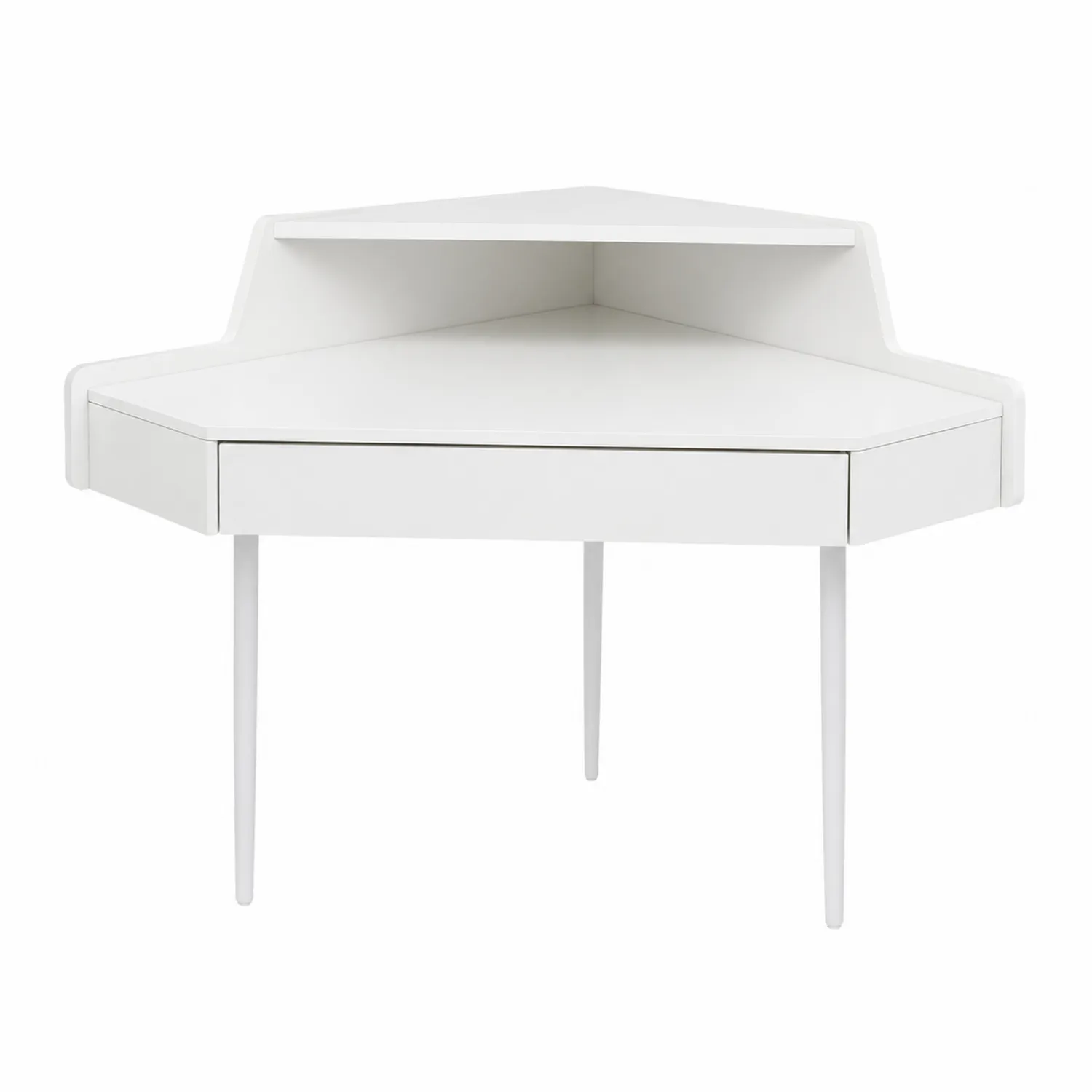 Eck-Schminktisch aus MDF Weiß mit 1 Schublade