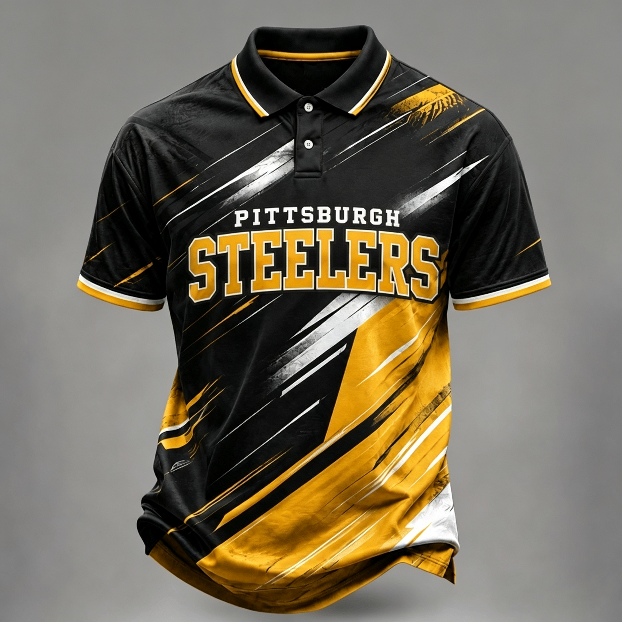 Men's Steelers Print Polo Shirt