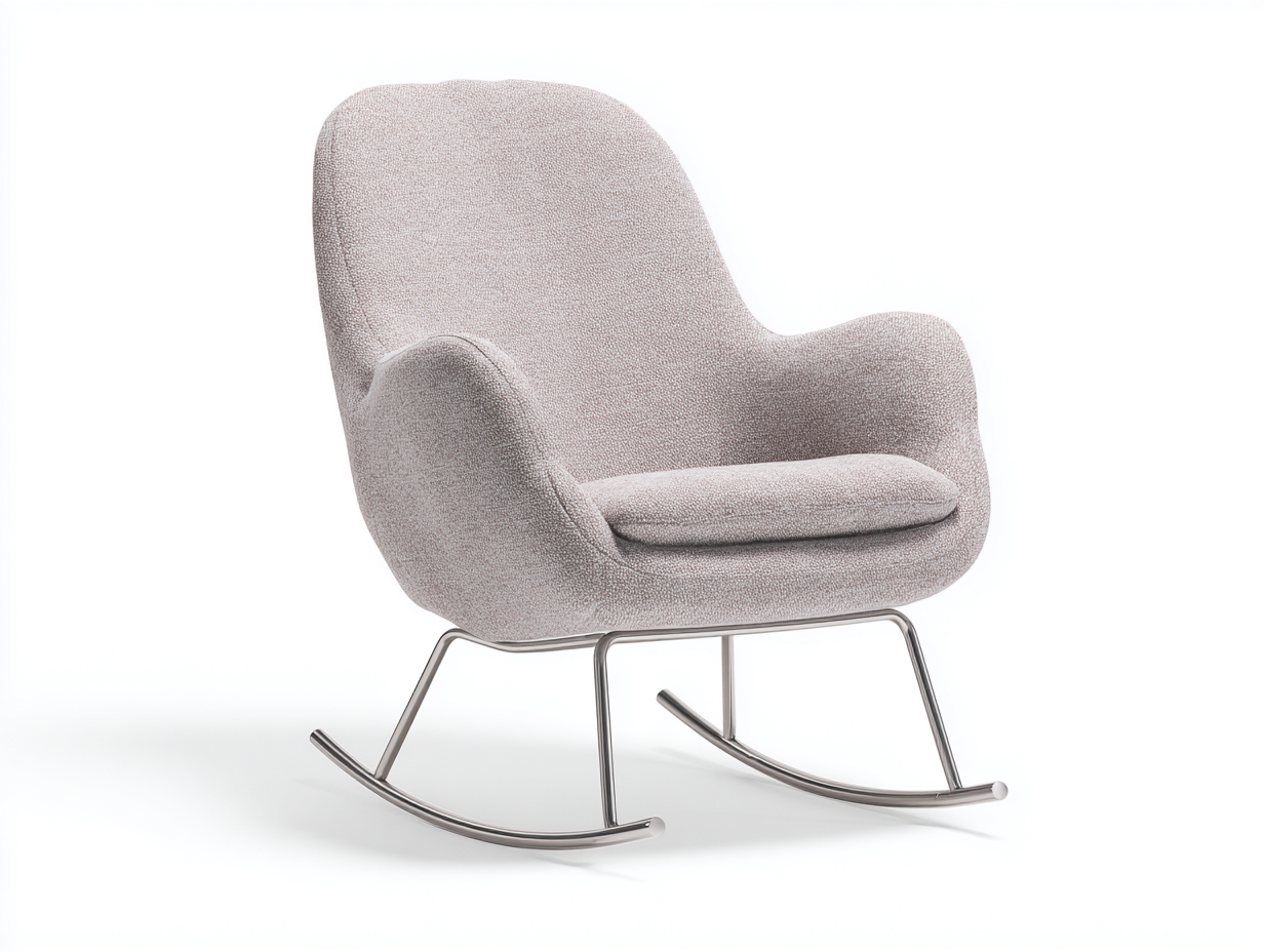 Schaukelstühle Stoff gepolstert 72x88x92 cm - Beige - mit Armlehnen modernes Design-Lonoroloft