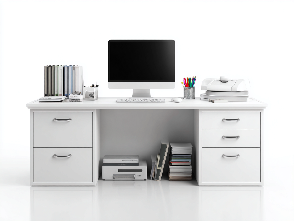 Schreibtisch Holz 140x60x75 cm - Weiß - Modernes Design - geeignet für Arbeitszimmer-Lonoroloft