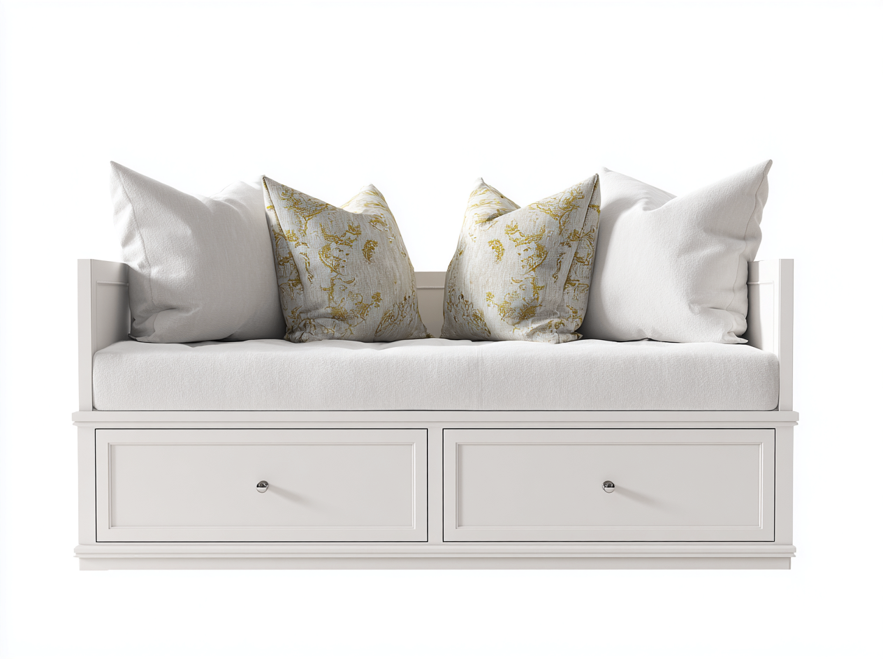Schlafsofa Holzwerkstoff 150x85x75 cm Weiß Wohnzimmer Gepolstert Klassisches Design-Lonoroloft