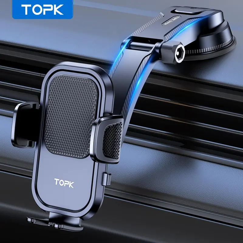360° Rotation Suction Cup Car Phone Holder, Phone Suction Pad Dashboard Navigation Mount, Universal Smartphone Holder, Adjustable Hands-Free Phone Mount for Car Dashboard