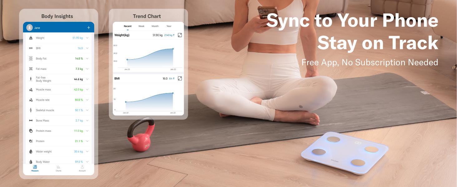 Alcedo Smart Scale for Body Weight, HSA/FSA Eligible, 7-Color Glowing Bluetooth Digital Bathroom Scale for BMI and Body Fat, Body Composition Monitor with Smartphone App Alcedo Smart Scale for Body Weight, HSA/FSA Eligible, 7-Color Glowing Bluetooth Digital Bathroom Scale for BMI and Body Fat, Body Composition Monitor with Smartphone App