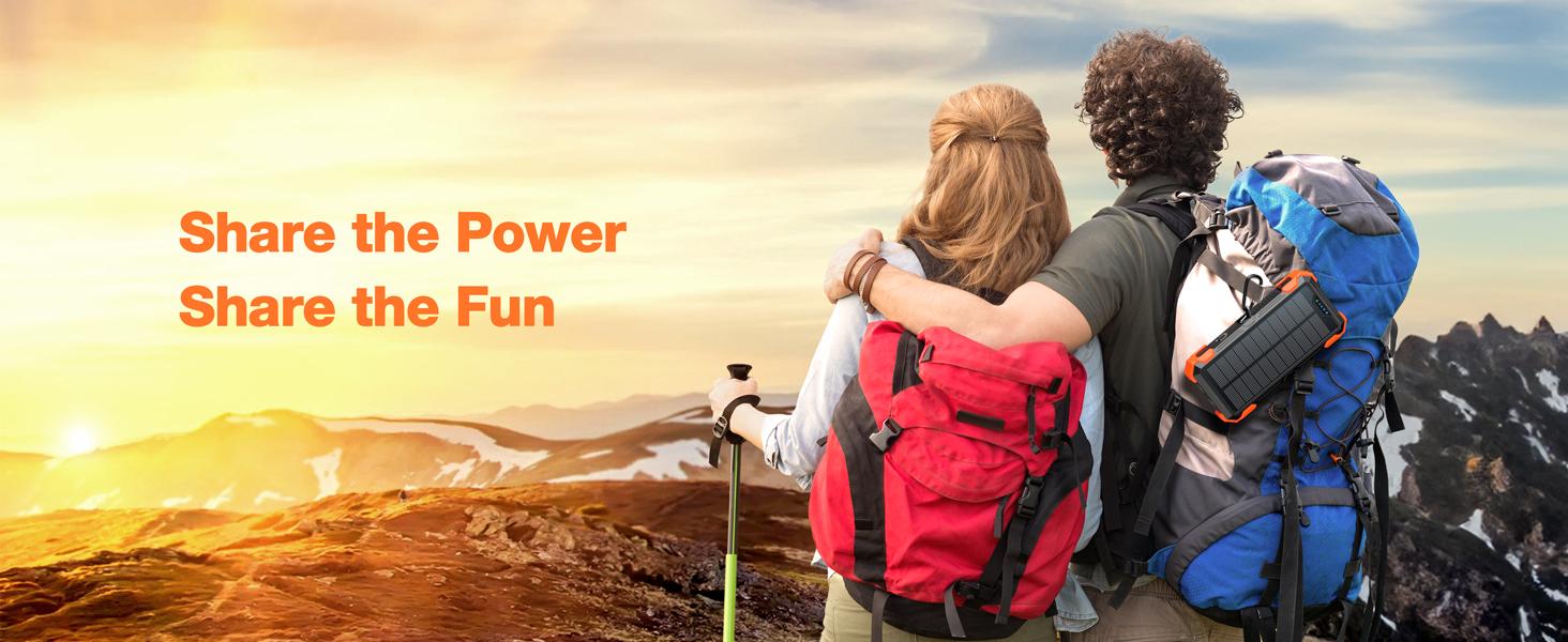 Sudrov 42800 mAh Solar Charger Power Bank Wireless Charger Built in 4 Cables 7 Outputs 15 Watts Fast Charging Power Bank for All Mobile Devices 3 Inputs Solar Portable Charger with Dual Flashlights, Carabiner and Thermometer