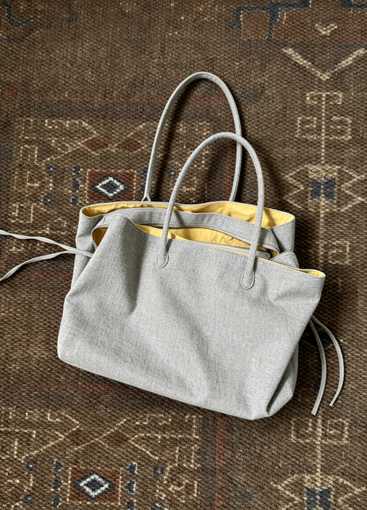 Contrast Lining Nylon Tote Bag, 2-Way Wear Waterproof Laptop Crossbody Bag