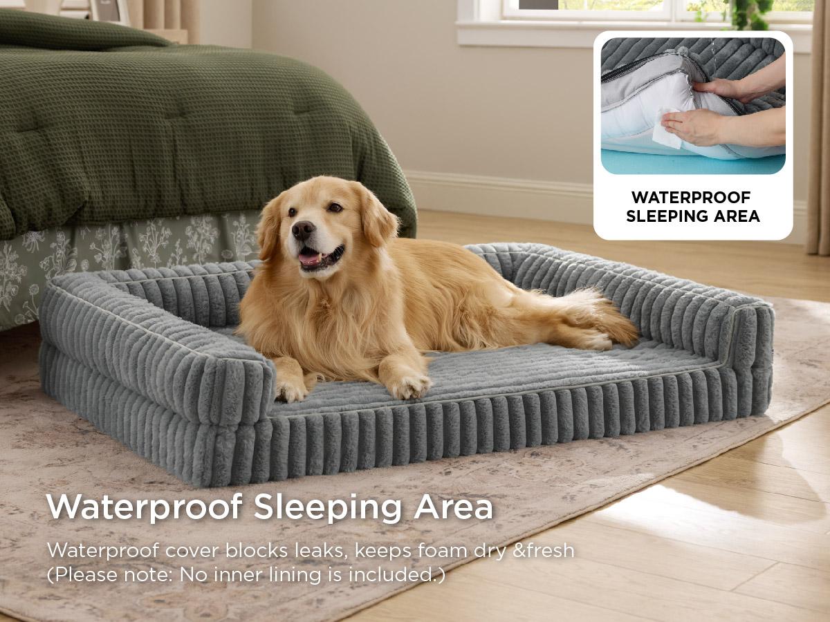 Bedsure ComfyFleece Orthopedic Dog Bed - Joint Support for Large Dogs, Comfort Egg-Crate Foam, Non-Slip Bottom