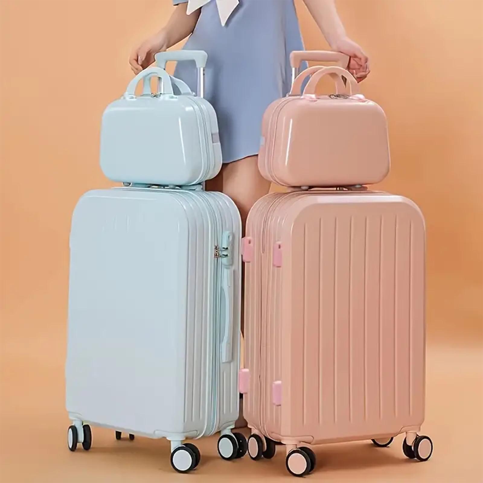 20-24 Inch 2-Piece ABS+PC Luggage Set (Matte Finish) gift&mdash; Includes Carry-on Suitcase and Handbag; Features Velcro Straps, USB Port, Combination Lock, and 360&deg; Spinner Wheels. Ideal for Travel and Back-to-School Season.