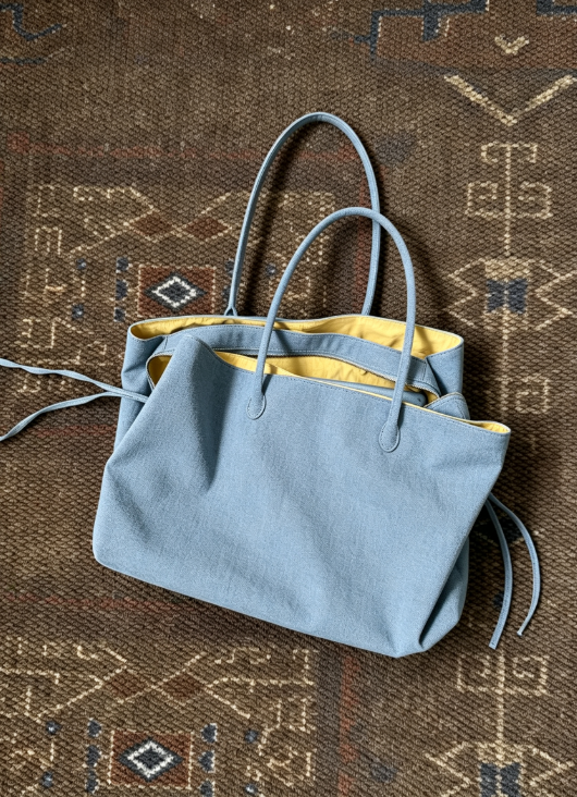 Contrast Lining Nylon Tote Bag, 2-Way Wear Waterproof Laptop Crossbody Bag