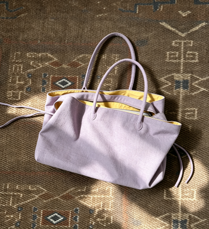 Contrast Lining Nylon Tote Bag, 2-Way Wear Waterproof Laptop Crossbody Bag
